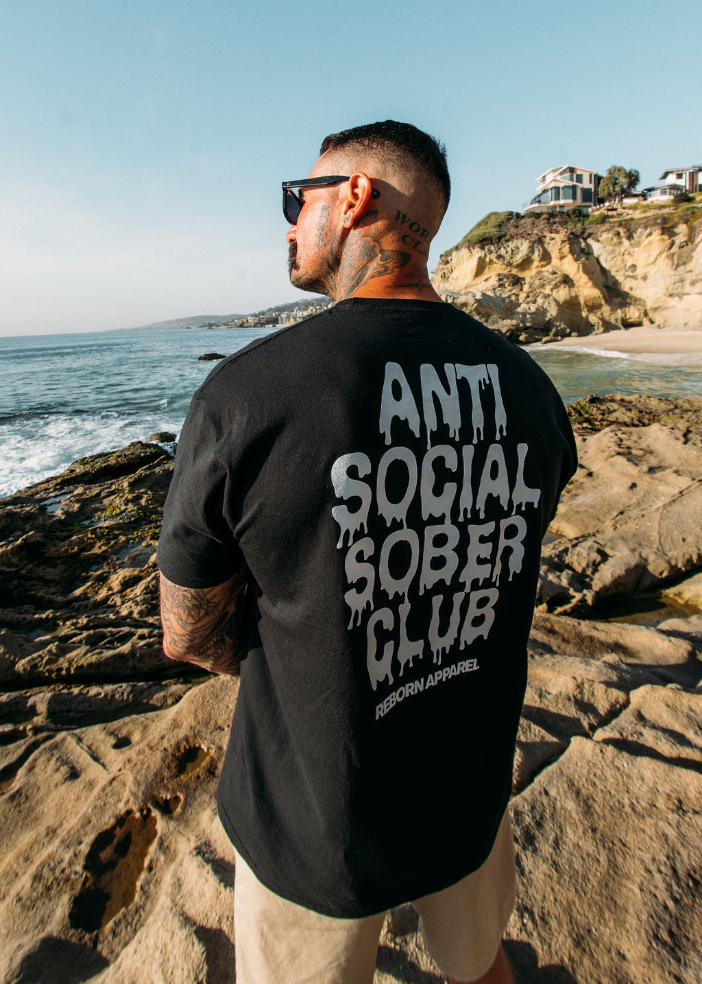 Melting Anti Social Sober Club black t shirt