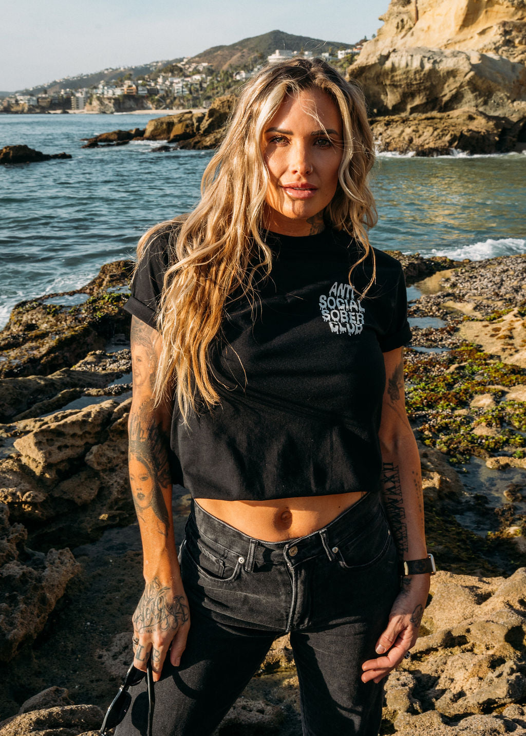 Melting Anti Social Sober Club black t shirt