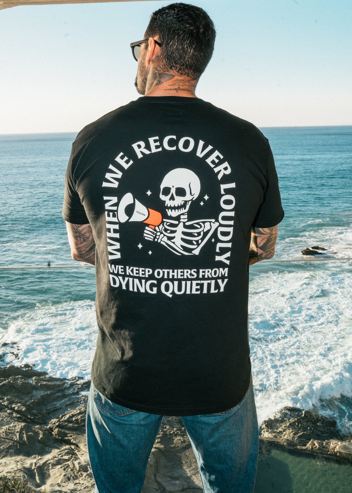 “When We Recover Loudly, We Keep Others from Dying Quietly” Black Unisex T-Shirt