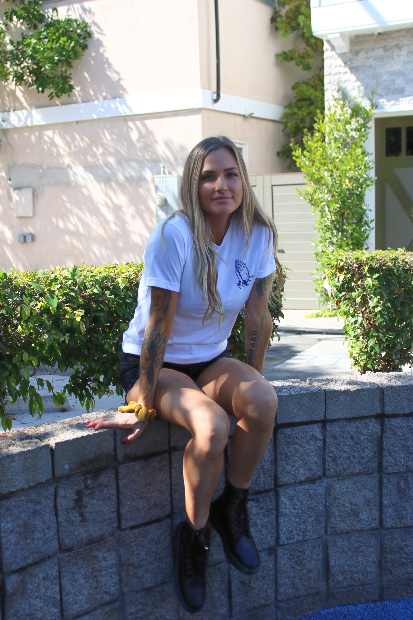 Choose God/ praying hands -white t-shirt