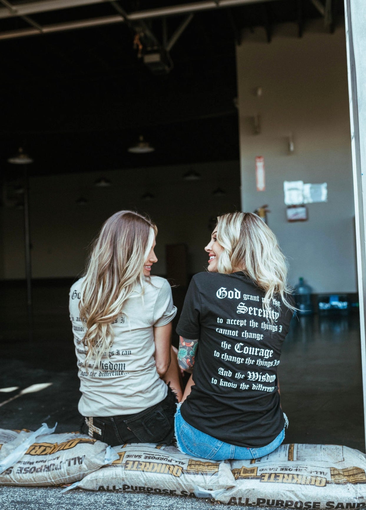 Just for today/ serenity prayer black t-shirt
