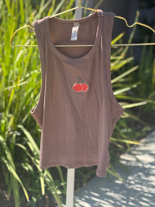 Cherry 🍒 One Day Brown Tank Top