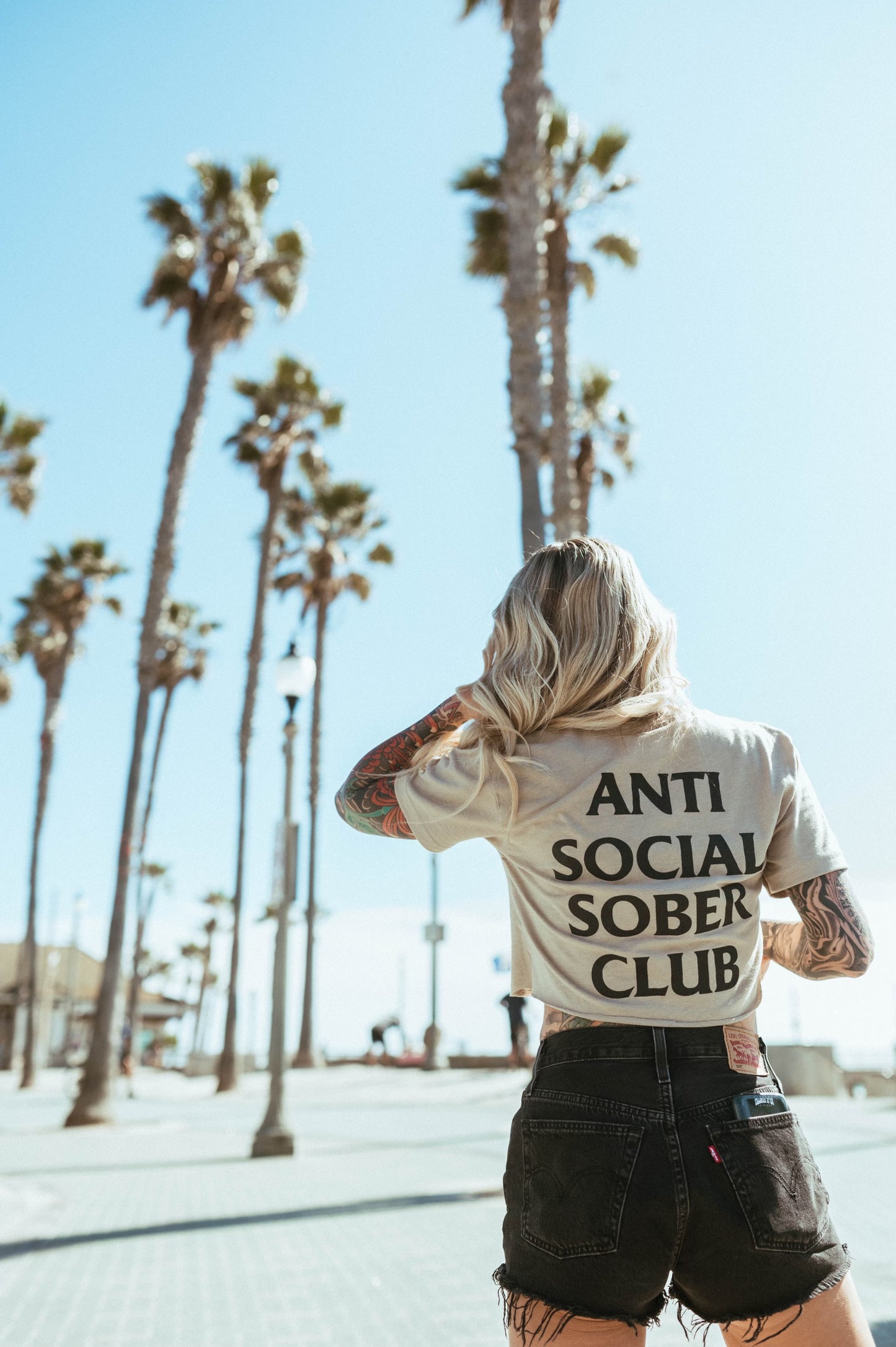 Tan Anti Social Sober Club T-shirt (medium large and X-Large pre order 2 week turnaround )