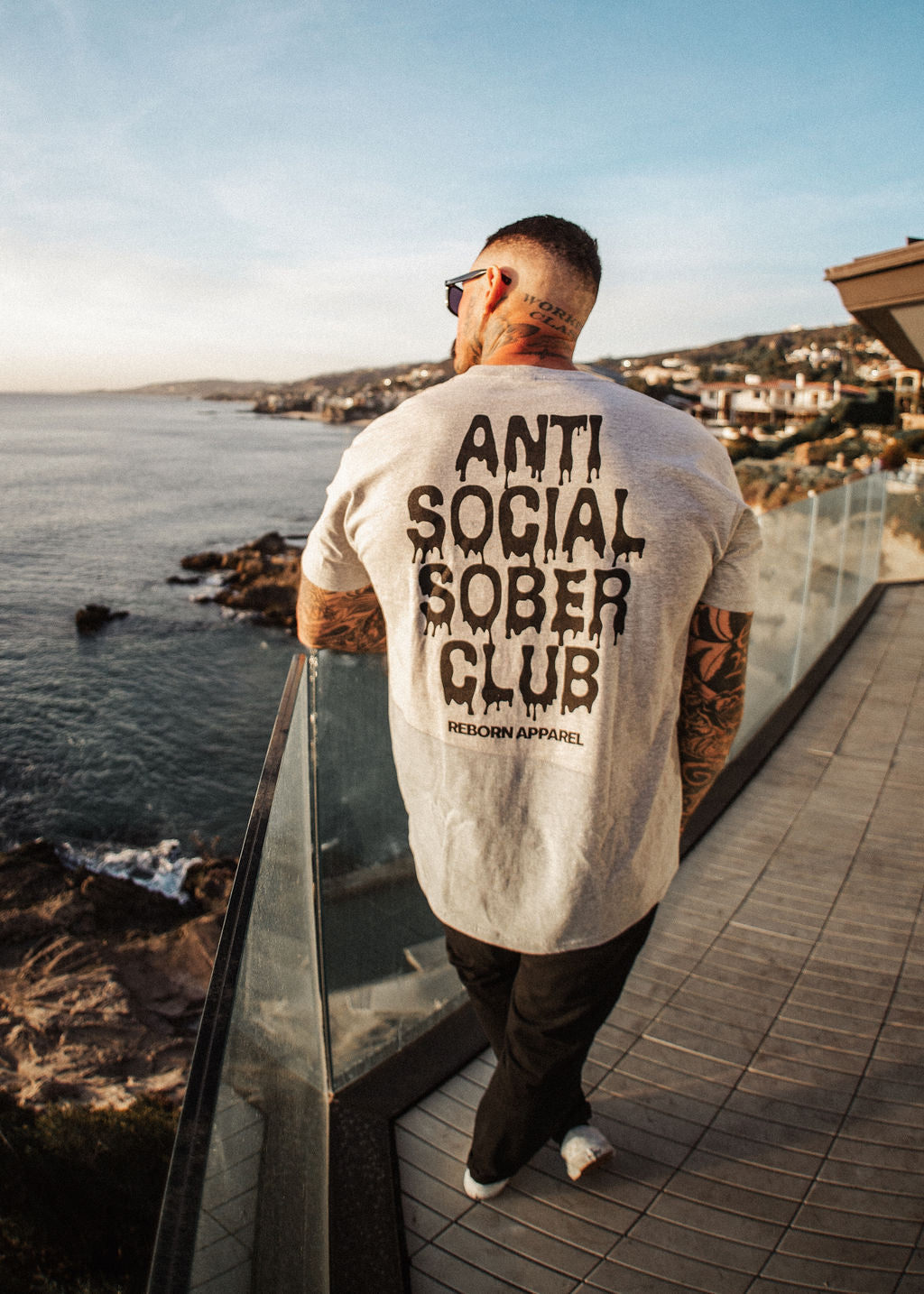 Melting Anti Social Sober Club Grey t shirt