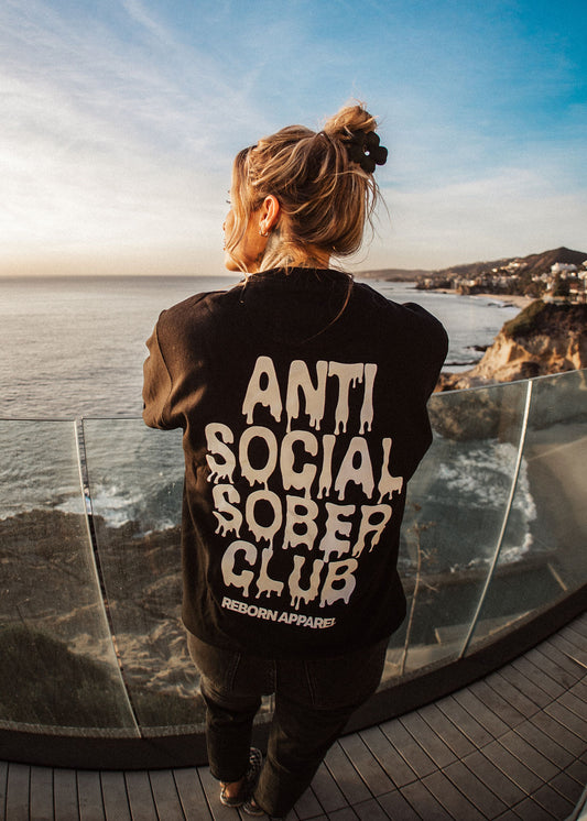 Melted Anti Social Sober Club Crewneck