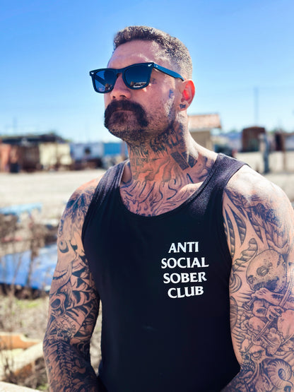 Anti social sober club men’s tank top