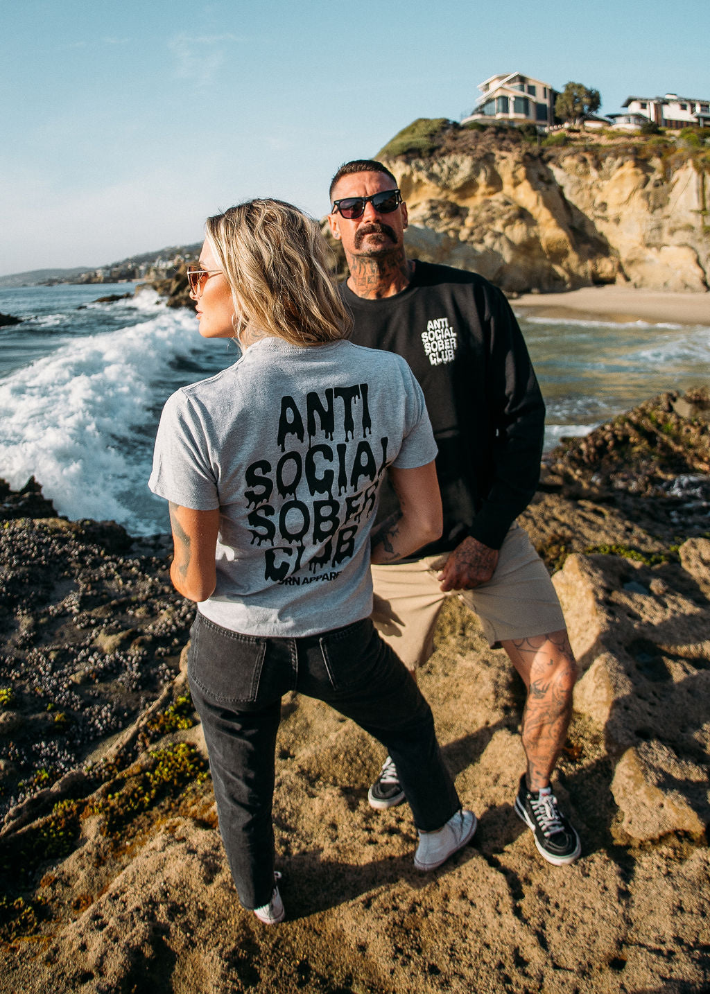 Melting Anti Social Sober Club Grey t shirt