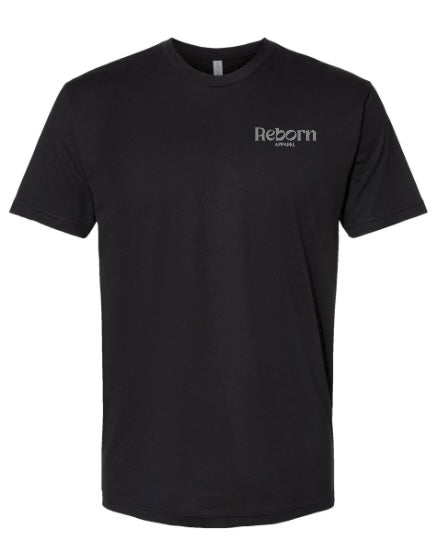 Reborn Apparel Black T-shirt with Grey writing