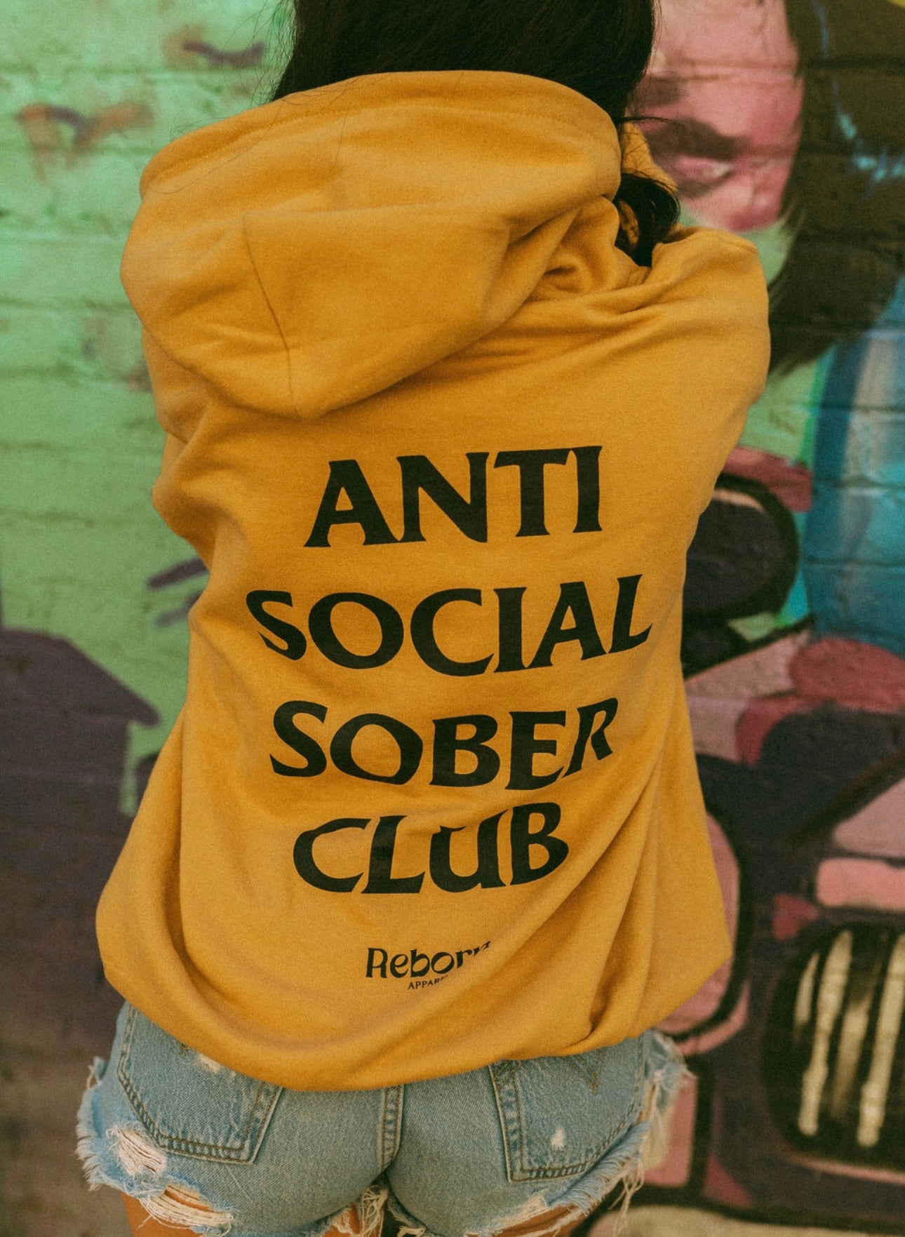 Anti Social Sober Club “Old Gold” color Hoodie