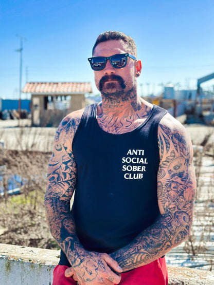 Anti social sober club men’s tank top