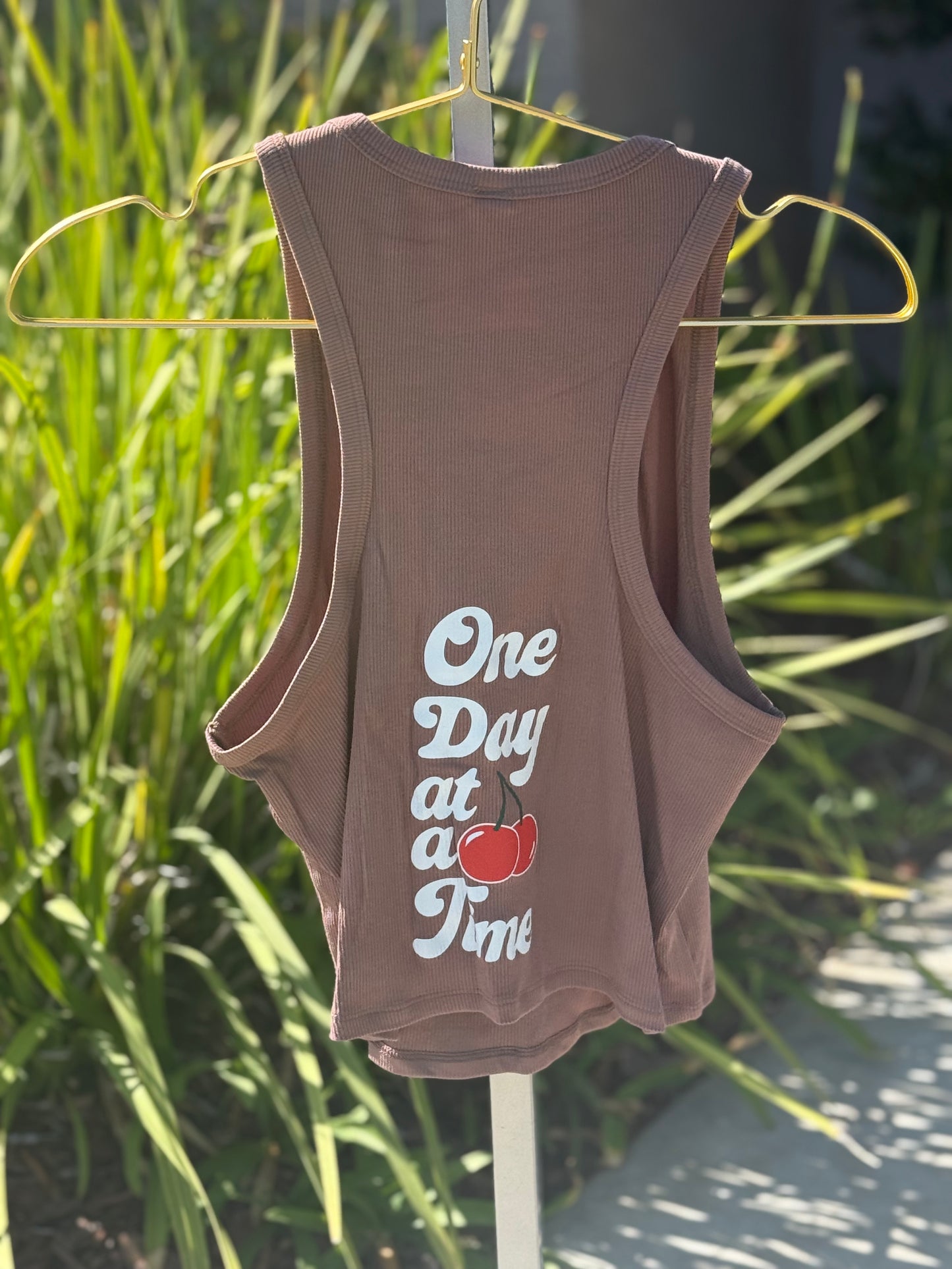 Cherry 🍒 One Day Brown Tank Top