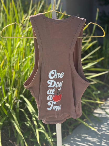 Cherry 🍒 One Day Brown Tank Top