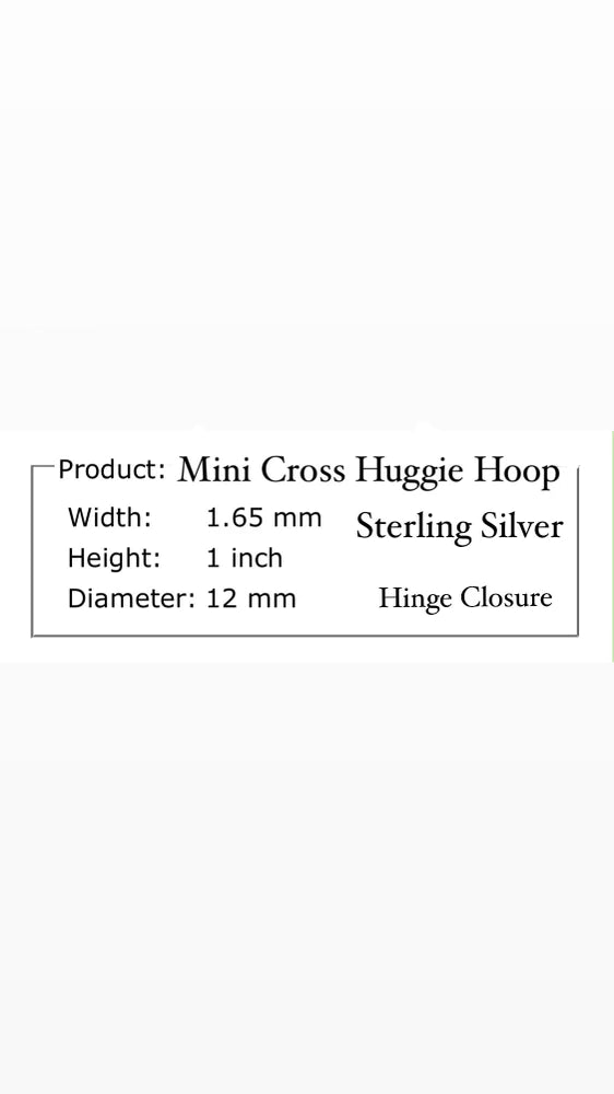 Mini Sterling Silver Cross Huggie Hoop